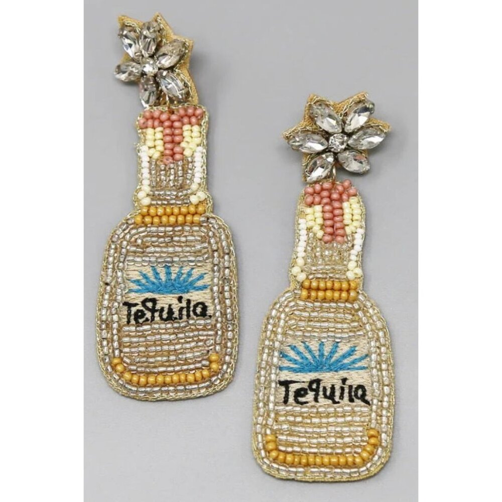 Viola Sead Beed Drink Me Up Tequila Earrings NWT